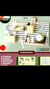 SYNBOARD Pegboard No Drilling Install Wall Storage Display Shelf Desk Organizer Home Decor Hanging