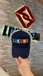 Linkswear Topi Pria Jaring Trucker Hat Bordir Navy White LTT115