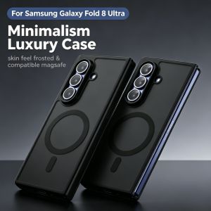Luxury Skin Feel Frosted Translucent Magnetic Case for Samsung Galaxy Z Fold 8 Ultra 7 6 5 for Magsafe Anti-drop Protector Cover