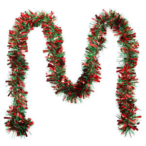 (2 pieces/bag) Width 8.83CM * 2M Long Christmas Decoration Red and Green Striped Flower Christmas Tree Pendant Matching Design