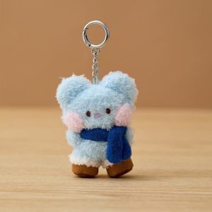 LINE FRIENDS | LINE FRIENDS BT21 Autumn Winter Scarf Series Plush Keychain Cute Furball Mini Doll Pendant Backpack Charm Kawaii Idol Fan Gift