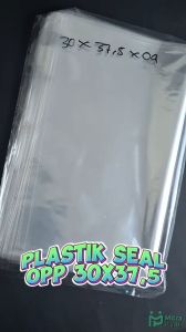 Plastik Seal OPP 30x375x04 (100 lembar) / Plastik Lem 30 x 375 x 04 Bening Rekat Kaos Baju Kemeja Celana