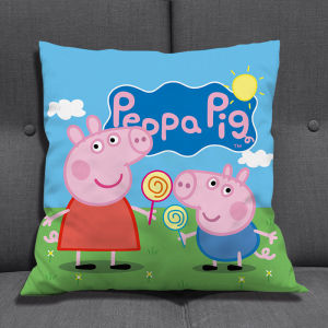 Cute Childrens Pillow Cartoon Peppa Pig Backrest Sofa Sleeping Pillow Car Lumbar Support Gift Anime Cushion Plush Square Home Decor