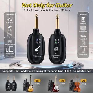 [Vodool Home Mall] A8 UHF Guitar Wireless System Transmitter Receiver Built-In Rechargeable Battery