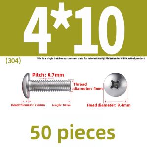 POWER&STRONG | Stainless Steel Flat Head Cross Screw Mushroom Dome Head Half Round Head