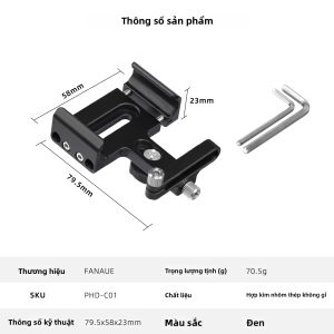 Kẹp Giữ SSD FANAUE Cho Máy Ảnh Có Đế Lạnh Chiều Rộng Điều Chỉnh Được 52mm-70mm Tương Thích Với SanDisk SSDE61/E81 Samsung SSDT7/T9