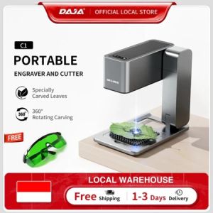 Mesin ukiran laser DAJA C1 mesin ukiran logam pencetak cangkir termos yang dicat mesin penanda kecepatan tinggi non-logam ukiran otomatis akrilik kayu bambu