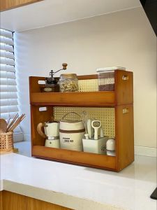 Bamboo Kitchen Cabinet 35/50CM Rattan Storage Rack Spice Rack Organizer Rak KabineSstoran Dapur 橱柜/储物架