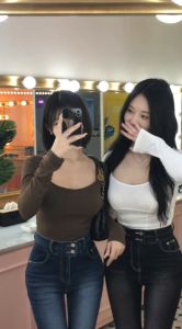 กางเกงยีนส์ทรงขาบานเอวสูงสำหรับผู้หญิง ทรงสลิมฟิต ทรงขากระบอกเล็ก ทรงเข้ารูป ทรงลำลอง ฤดูใบไม้ร่วง 2024