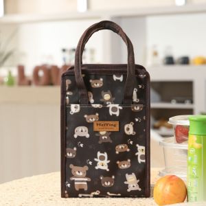 Waterproof Thermal Lunch Box Bag Aluminum Foil Thickened Breakfast Handbag Bento Bag Insulated Mug Cover Korean Style Storage Bag