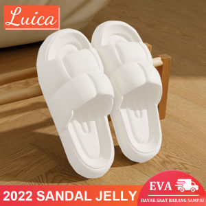 Lucia Sandal Wanita Karet Jelly Empuk Korean Style/ Sendal Wanita Terbaru 2025 Simple Elegan Sendal Slop Rumah Anti Slip Soft Slipper Elastic EVA