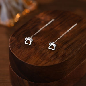 OUGUI | Sterling Silver Cat Paw Design Earrings Wearable During Wash and Sleep