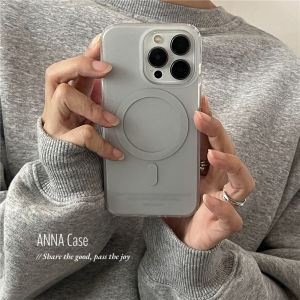 Ốp Lưng Điện Thoại Kim Loại Bạc Hút Từ Tính Thiết Kế Tối Giản Cao Cấp Cho iPhone 15 pro Max 13 pro 12 Ốp Lưng Bảo Vệ Toàn Diện