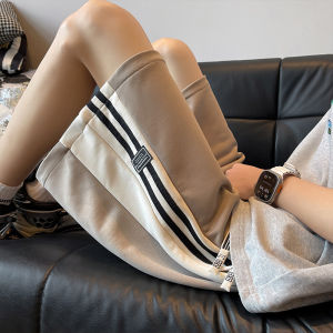 Quần Short Thể Thao Mùa Hè Rộng Rãi Thời Trang INS Quần Áo Thường Ngày Đa Năng Đường Phố Hong Kong Phong Cách Sọc Năm Điểm Quần Trẻ Em