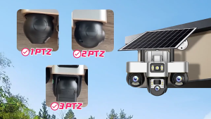 V380 Pro Three-lens surveillance camera outdoor HD definition night vision full-color solar cctv Support 4G WIFI network