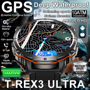 New T-REX3 Outdoors Sports Smart Watch Screen 10ATM Waterproof 1000mAh Sports Blood oxygen BT call Men Fitness Smart Bracelets