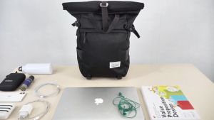 Tas Ransel Rolltop Smart Backpack USB Port muat Laptop 14 Inch tas Gendong untuk Kuliah dan Kerja Stylish dan Fungsional ATVA Harrier Black