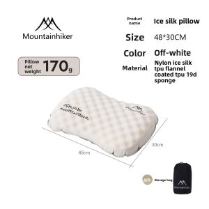 Mountainhiker | Mountainhiker Camping Inflatable Pillow Compressible Folding Ice Sillky Pillow Outdoor Travel Pillow for Neck Lumbar Support