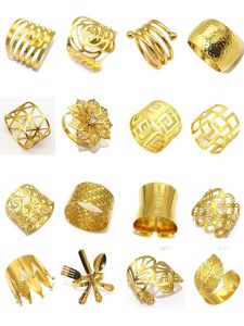 Gold Metal Towel Ring Hotel Western Dining Table Napkin Holder 304 Stainless Steel Restaurant Beverage Service Accessories