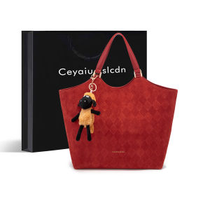 Red Large Capacity Tote Bag Womens Handbag Commuter Underarm Bag for Daily Use Casual Style Magnetic Buckle Closure PU Leather