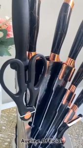 Pisau Set Marble Multifungsi Stainless Steel / Pisau Dapur Set Serbaguna Japanesse Knife Set High Quality AVELINE