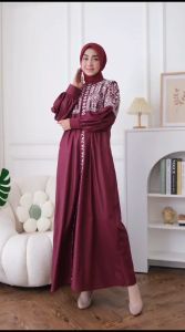 Gamis Payet Katun Bordir Terbaru Motif Kamel