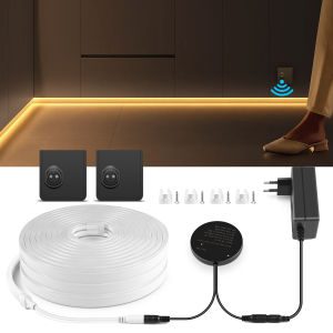Smart Dual Sensors PIR Motion Sensor Switch DC 24V Neon Light LED Strip 2m 5m 10m for Bathroom Bedroom Stair Night Lamp