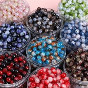10mm Glittering Two-Color Glass Cracked Burst Beads For Handmade Diy Bracelet Necklace Jewelry