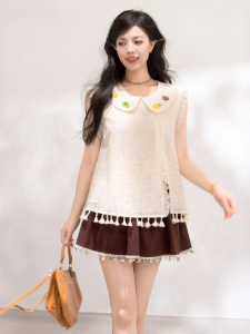 KEIKO | Floral Embroidery Lace Crochet Cotton Summer Sleeveless Shirt