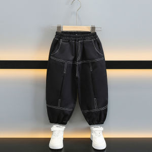 Quần Dài Thường Ngày Cho Bé Trai Mùa Xuân Thu 2025 Quần Dài Ống Rộng Màu Đen Thời Trang Cho Bé Trai Quần Dài Cotton Thoải Mái Cho Bé Trai