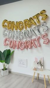 ลูกโป่ง CONGRATS ขนาด 16 นิ้ว ของขวัญปัจฉิม (ส่งเร็วจากกรุงเทพ) ลูกโป่งแสดงความยินดี ลูกโป่งคองเกรส ลูกโป่งตัวอักษร ฟอยตัวอักษร