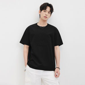 เสื้อยืดคอกลมแขนสั้นทรงหลวมสำหรับผู้ชาย ผ้าโพลีเอสเตอร์ผสมคอตตอน ปกติ ฤดูร้อน ป้องกันแบคทีเรีย ทรงหลวม ลำลอง ลายกราฟิก เสื้อยืดคอกลม