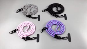 1.2M Stylish Shoulder Strap Lanyard Anti-Theft Necklace Cord For Trendy Mobile Phone Accessories With Tether Tab Adjustable Nylon Thick Rope Mobile Phone Lanyard