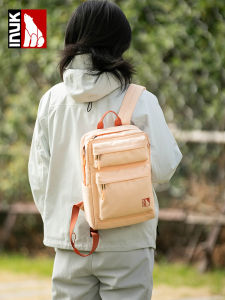 Inuk 2025 New Lightweight Simple Mini Double Shoulder Bag Women Commuting Suitable for Travel Outdoor Fashion Backpack Bookbag