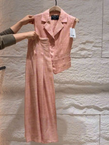 DANTING | Elegant and Simple Pink Womens Vest Set Summer New Style