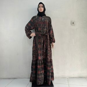 gamis motif etnik murah | gamis d.silk