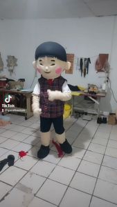 Kostum maskot badut karakter sekolah cowok lucu setelan costume