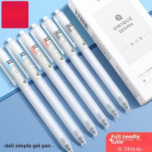 Deli Neutral Pen 0.38mm Needle Type Writing Tool Black Ink Office Stationery Student Business Use Press Type Water Pen