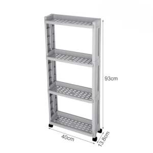 Kệ Nhựa 4 Tầng Cozy Home đựng đồ đa năng góc hẹp tiết kiệm không gian với bánh xe xoay 360 độ kháng nước kháng bụi