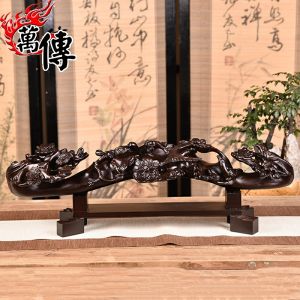 Lucky Carved Wooden Decoration Large Size Redwood Solid Wood Living Room Decor Crafts Gift Good Luck And Happiness Ornament