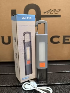 UNI ACE Super Bright Rechargeable LED Flashlight with Hook Zoomable & COB Area Light Portable Multi-Mode Torch for Hiking Camping Cycling Outdoor Survival Gear