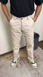 Celana Chino EMDEREE Pria Gaya Bisnis Full Length Warna Solid Premium