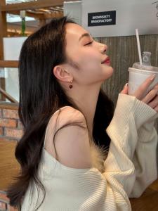 Two-Way Wear Red Wine Heart Shaped Earrings Elegant Sweet Style Alloy Ear Studs for Women Fresh out New Fashion Jewelry