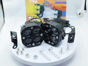 Fun Times Laser Gun Motorcycle Mini Driving Light Auxiliary Light Angel Eyes Red Blue Fog Light MDL