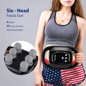 เครื่องนวดพังผืดไร้สาย6หัวความถี่สูง V-Ibration ผ่อนคลายเอวนวดหลังร่างกาย G-Un นวดเครื่องเคาะทิชชู่ลึก