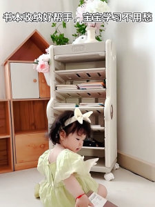 ⚡พร้อมส่ง⚡Tinykoala ชั้นวางหนังสือเด็ก พร้อมล้อเลื่อน ชั้นวางหนังสือ 6ชั้น ชั้นเก็บของเล่นเด็ก ชั้นวางของอเนกประสงค์