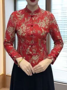 New 2025 Autumn Winter Fleece Lined Warmth Outerwear for Middle Aged And Elderly Chinese Style Fashionable Open Cardigan Coat