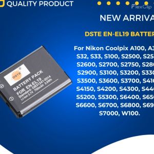 DSTE ENEL19 EN-EL19 Battery for Nikon S3100 S3200 S3500 S4100 S4200