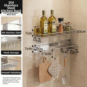 Kitchen Wall-mounted Drill-free Storage Shelf