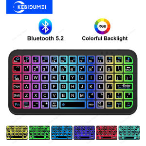 Kebidumei | Bluetooth 5.2 Keyboard RGB Backlit Keyboard Ultra-thin Wireless Keyboard Mute Keyboard Mini Keyboard For Windows Android IOS